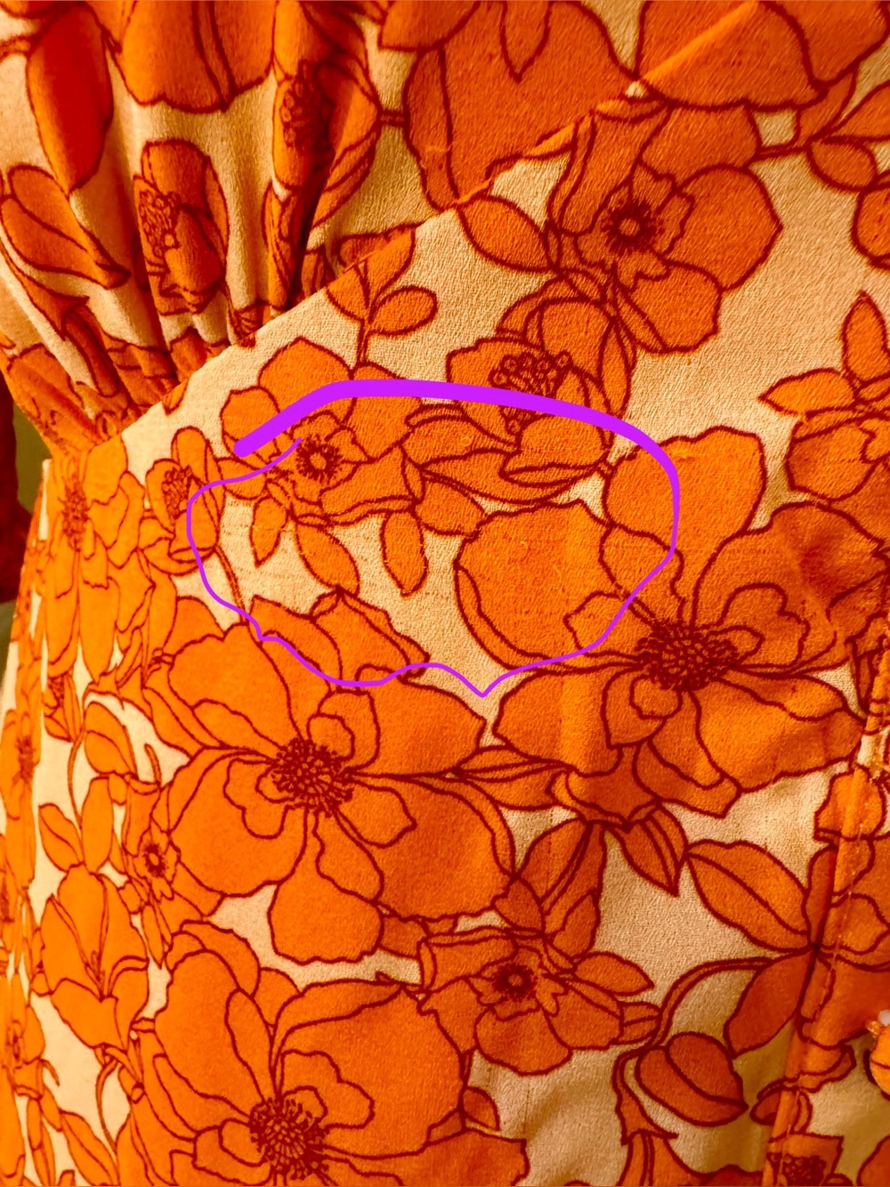 🌼🍊 Sienna Sky Orange Floral Puff Sleeve Mini Dress XS Cottagecore Boho - Picture 9 of 9